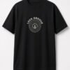 Lock Groove Vinyl Record unisex t-shirt in black with concentric record grooves with a stylus