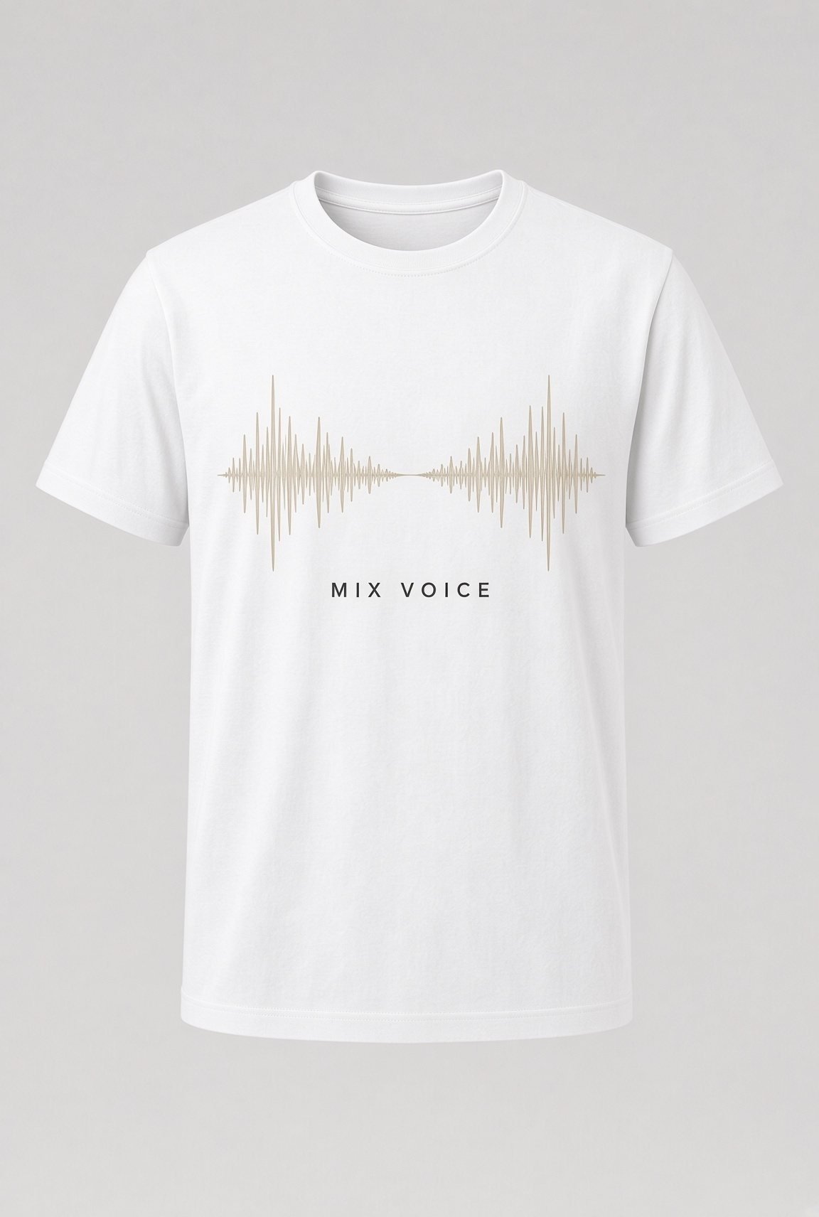 Mix Voice Sound Wave unisex t-shirt in white with two sound waves blending in the middle